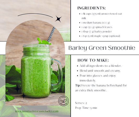 Barley Green Smoothie Vegan Recipe