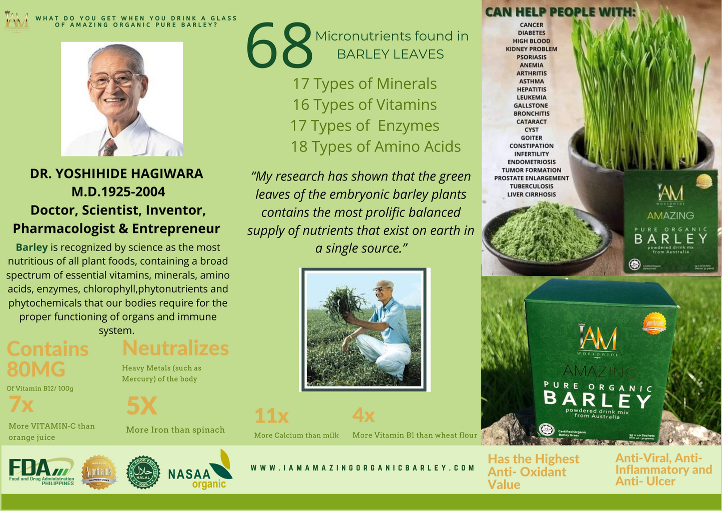 Amazing Pure Organic Barley Powder Juice- Platinum Package
