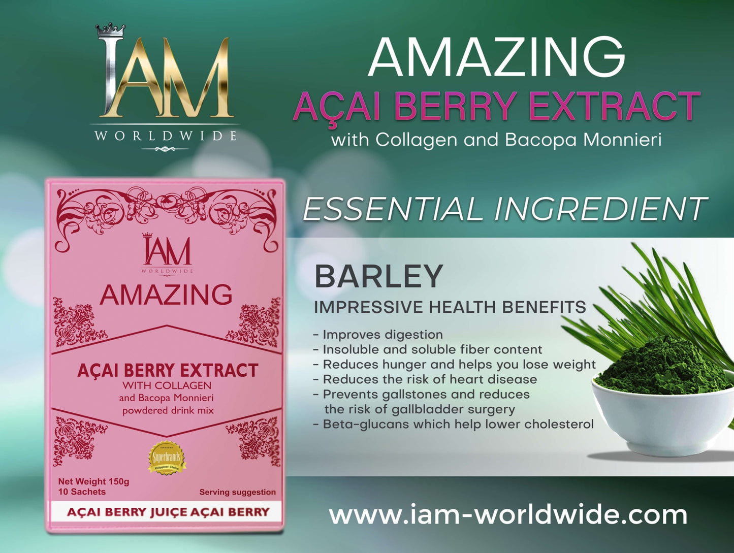 Collagen Juice - IAM Amazing Acai Berry extract juice na may Bacopa Monnieri
