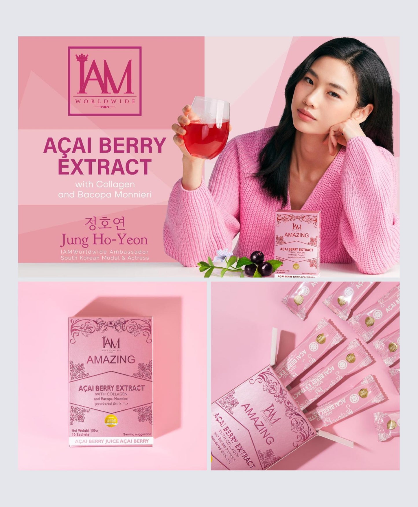 Collagen Juice -  IAM Amazing Acai Berry extract juice with Bacopa Monnieri