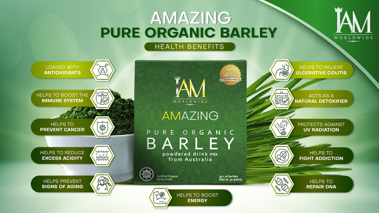IAM Amazing Organic Pure Barley Powder - Bronze Package (10 Boxes)